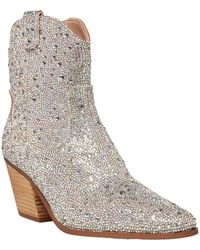 Betsey Johnson - Diva Glass Stones Zipper Cowboy, Western Boots - Lyst