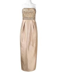 Sue Wong - Strapless Embellished Taffeta Dress - Lyst