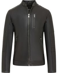 Infinity Leather - Quilted Lamb Leather Biker Jacket - Lyst
