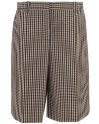 Jil Sander - Wool Plaid Pattern Short Pants - Lyst