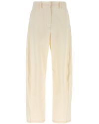 Magda Butrym - Wide Leg Stretch Cotton Trousers With Asymmetric Stitching - Lyst