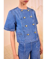 Ulla Johnson - Serge Short Sleeve Denim Jacket - Lyst