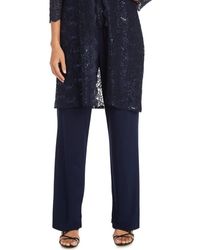 R & M Richards - Lace 3/4 Sleeve 3-Piece Pants Set - Lyst