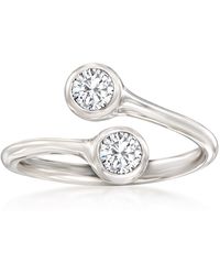 Ross-Simons - Bezel-Set Diamond Bypass Ring - Lyst