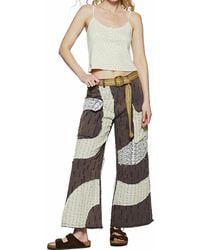 Pol - Wavy Patchwork Printed Denim Pants - Lyst