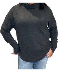 Bobi - Funnel Neck Front Pocket Pullover Top - Lyst