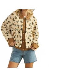 Veveret - Printed Contrast Button Down Sweater - Lyst