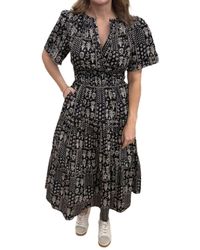 AUREUM - Pintuck Pleat Tiered Midi Dress - Lyst