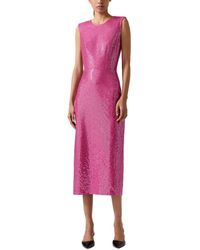 Carolina Herrera - Embellished Crewneck Midi Dress - Lyst