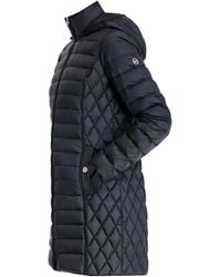 MICHAEL Michael Kors - Black Hooded Down Packable Jacket Coat With Removable Hood 3/4 Length Long - Lyst