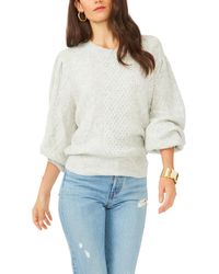 1.STATE - Midnight Garden Cable Knit Crewneck Pullover Sweater - Lyst