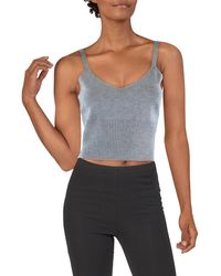 Alice + Olivia - Ribbed Cropped Tank Top - Lyst
