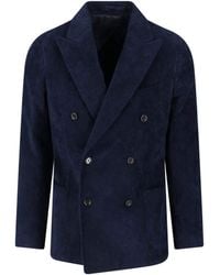 Lardini - Double-Breasted Corduroy Blazer - Lyst