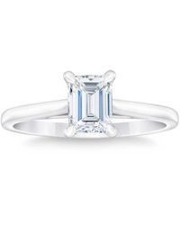 Pompeii3 - Platinum 1ct Emerald Cut Diamond Solitaire Engagement Ring Lab Grown - Lyst