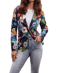 Charlie b - Printed Linen Button Jacket - Lyst