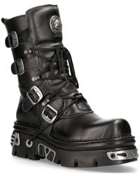 New Rock - Leather Gothic Mid-Calf Boots-373-S4 - Lyst