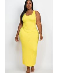 Fashnzfab - Plus Size Solid Basic Maxi Dress - Lyst