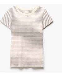 Rag & Bone - The Slub Stripe Tee, Burgundy - Lyst