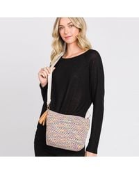 Fashnzfab - Aztec Solid Mini Patterned Tassel Crossbody Bag - Lyst