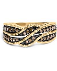 Haus of Brilliance - 10K Plated .925 Sterling 1/2 Cttw Champagne Diamond Twisted Braid Band Ring - Lyst
