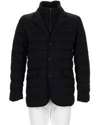 Herno - Padded Jacket With Notched Lapel And Horizontal Quilting - Lyst