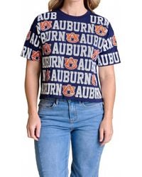 Stewart Simmons - The Sequin Repeat Tee Auburn - Lyst