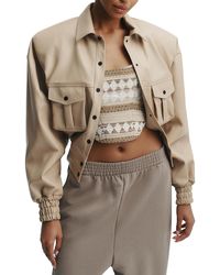 The Mannei - Parla Collar Leather Bomber Jacket - Lyst