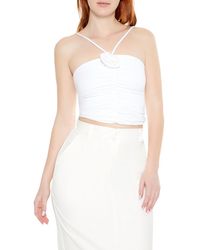 Forever 21 - Cropped Rosette Cami - Lyst