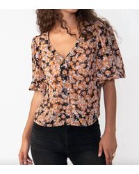 Sanctuary - Puff Sleeve Button Front Blouse - Lyst