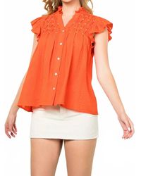 Thml - Embroidered Button Down Top - Lyst