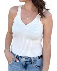 Sadie & Sage - Ribbed V-Neck Tank Top - Lyst
