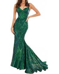 Ellie Wilde - Embroidered Sequin Mesh Tulle Mermaid Gown - Lyst
