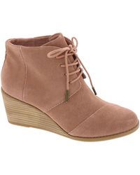 TOMS - Hyde Suede Ankle Wedge Boots - Lyst