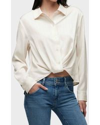 Hudson Jeans - Long Sleeve Knotted Button Down Shirt - Lyst