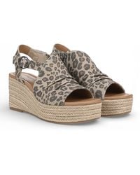 Blowfish - Leopard Print Wedge Slingbacks Heel Sandals - Lyst
