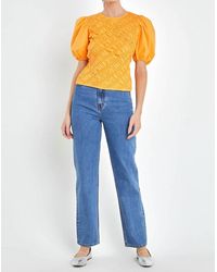English Factory - Asymmetrical Smocked Top - Lyst