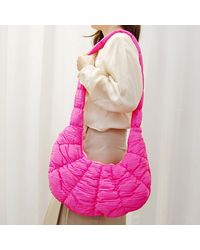 Fashnzfab - Quilted Puffer Croissant Crossbody Bag - Lyst