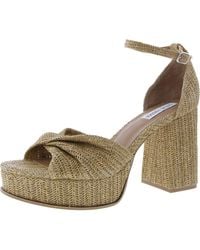 Steve Madden - Solve Denim Ankle Strap Platform Heels - Lyst