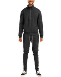 TRUEDAMES - Full Zip Up Solid Track Jacket Set - Lyst