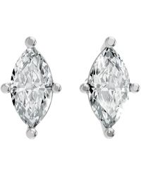 AAMIAA - Marquise Shape 4 Prong Push Back Studs - Lyst