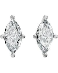 AAMIAA - Marquise Shape 4 Prong Push Back Studs - Lyst