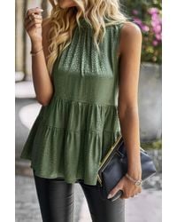 TRUEDAMES - Sleeveless Ruffle Trim Ruffle Hem Loose Top - Lyst