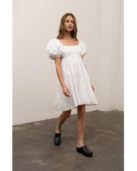 Moon River - Maxi Dress Polka Dot Balloon Sleeve Square Neck Frog347 - Lyst