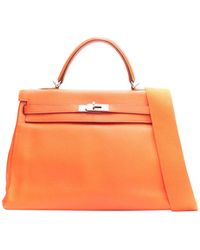 Hermès - Hermes Kelly 32 Phw Togo Leather Silver Buckle Top Handle Shoulder Bag - Lyst