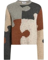 Moschino - Maglia Patchwork Abstract Wool-Blend Sweater - Lyst