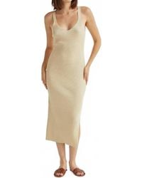 Crescent - Monnie Ribbed Shimmer Sweater Knit Midi Dress - Lyst