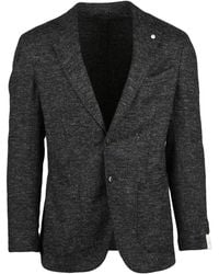 L.B.M. 1911 - Rounded Modern Jacket With Notched Lapel And Herringbone Pattern - Lyst