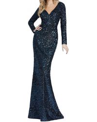 Ieena for Mac Duggal - Long Sleeve Sequin Gown - Lyst