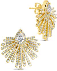 Sterling Forever - Cameron Cz Stud Earrings - Lyst