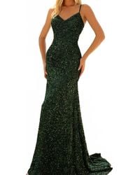 Clarisse - Fitted Full Sequins Evening Gown - Lyst